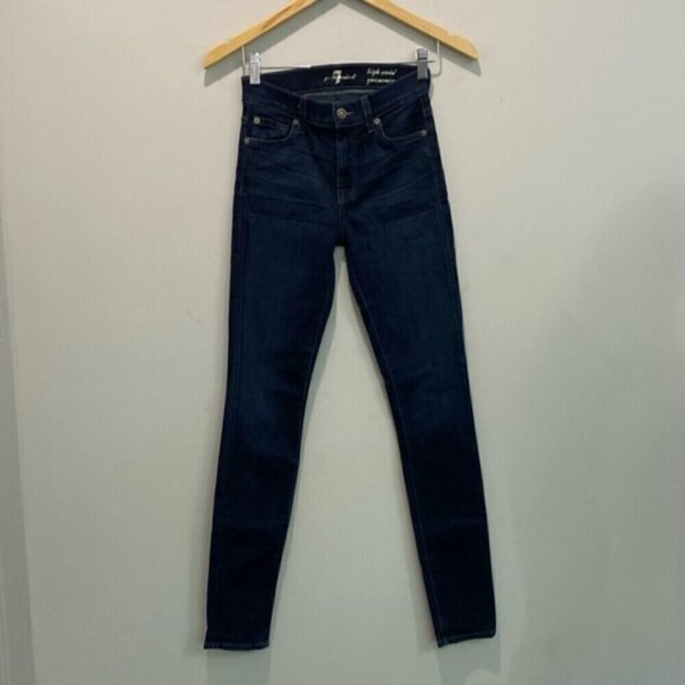 7 For All Mankind Jeans Gwenevere high waisted dark blue Jeans Size 25 - Picture 2 of 13